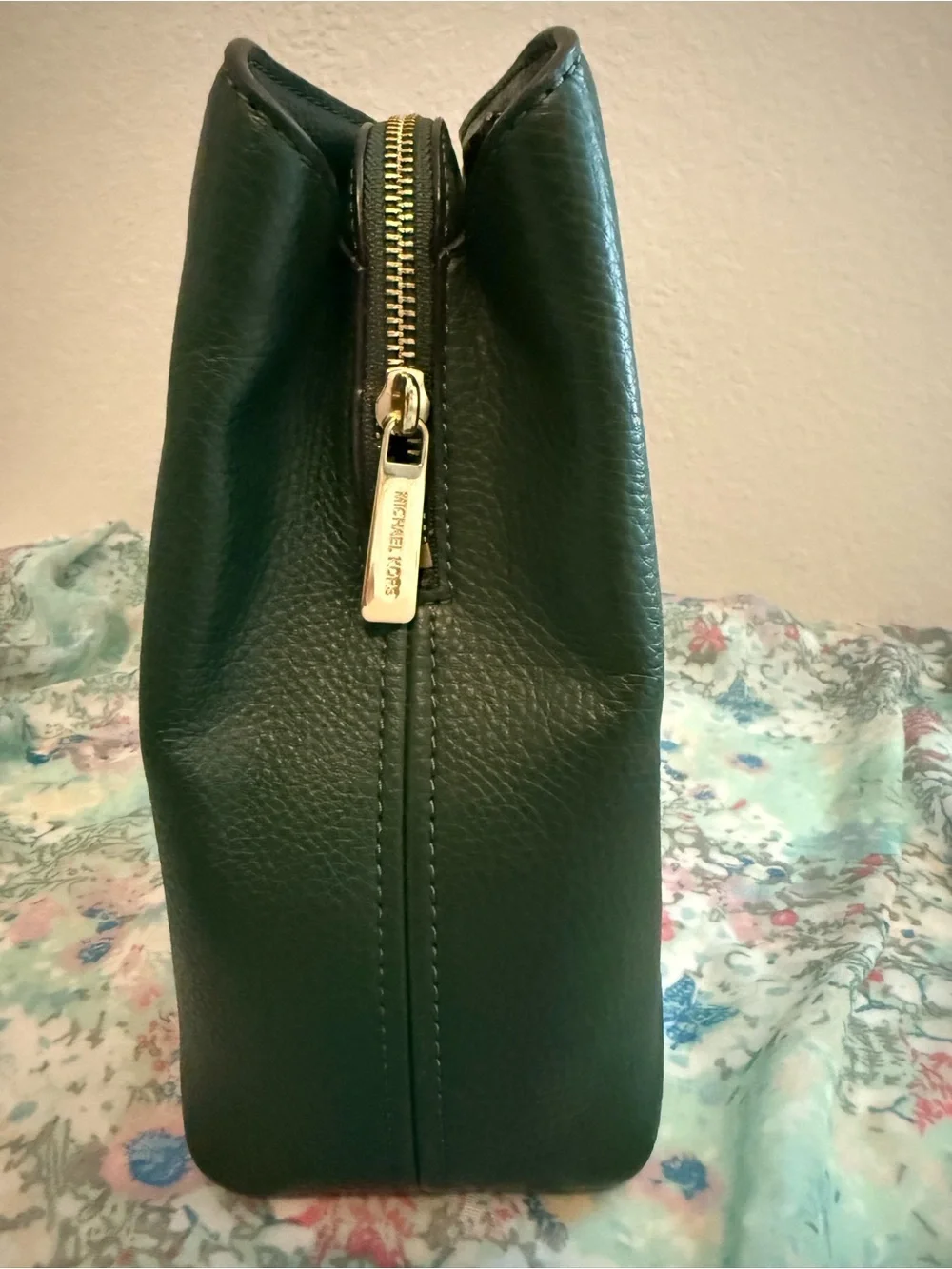 Michael Kors Green Pebbled Leather Satchel/Crossbody